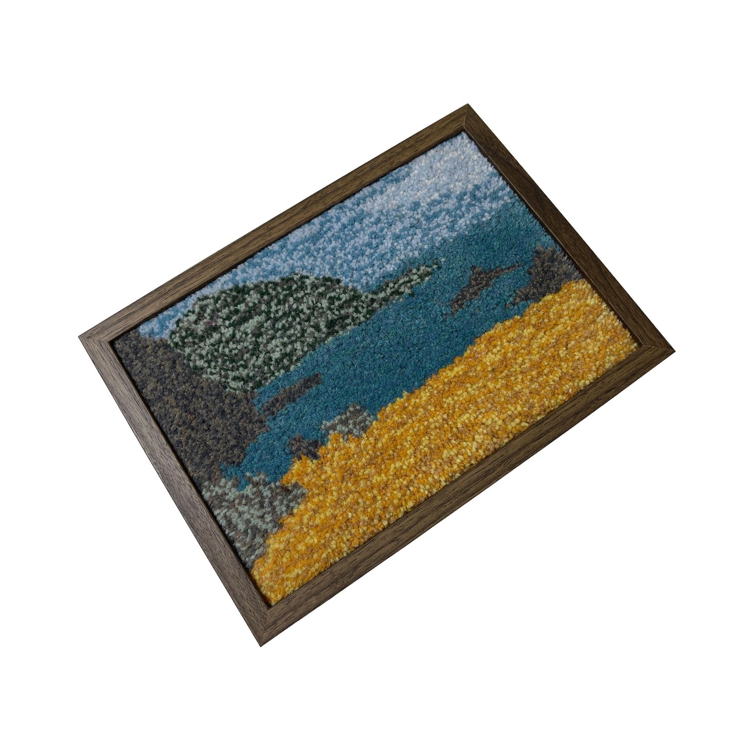 Hand Tufted 'Seascape' framed wall hangings