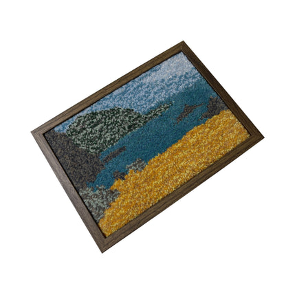 Hand Tufted 'Seascape' framed wall hangings