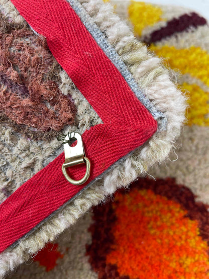 Hand Tufted 'Autumn' Pumpkin and Autumn Leaves wall hangings