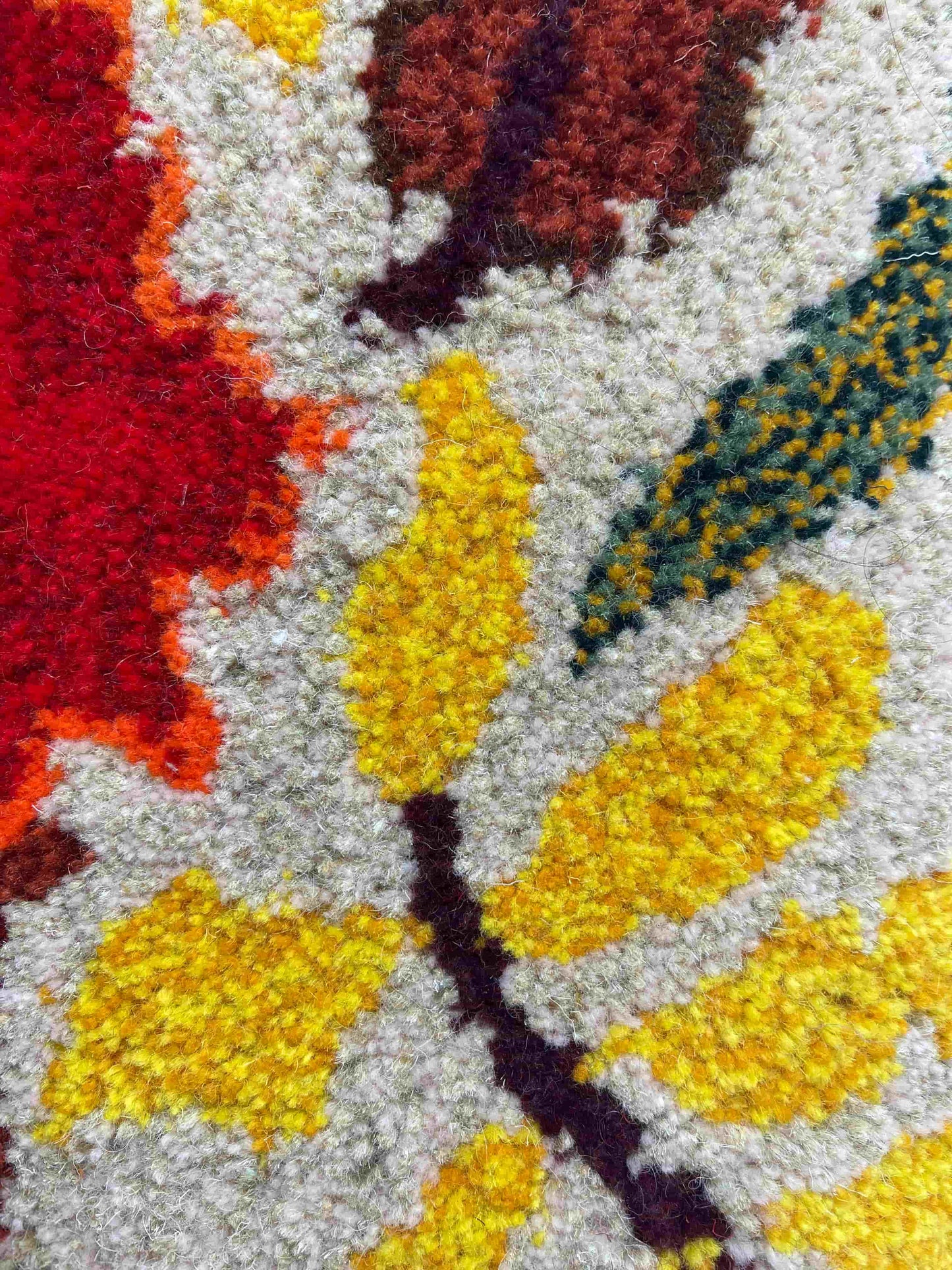 Hand Tufted 'Autumn' Pumpkin and Autumn Leaves wall hangings