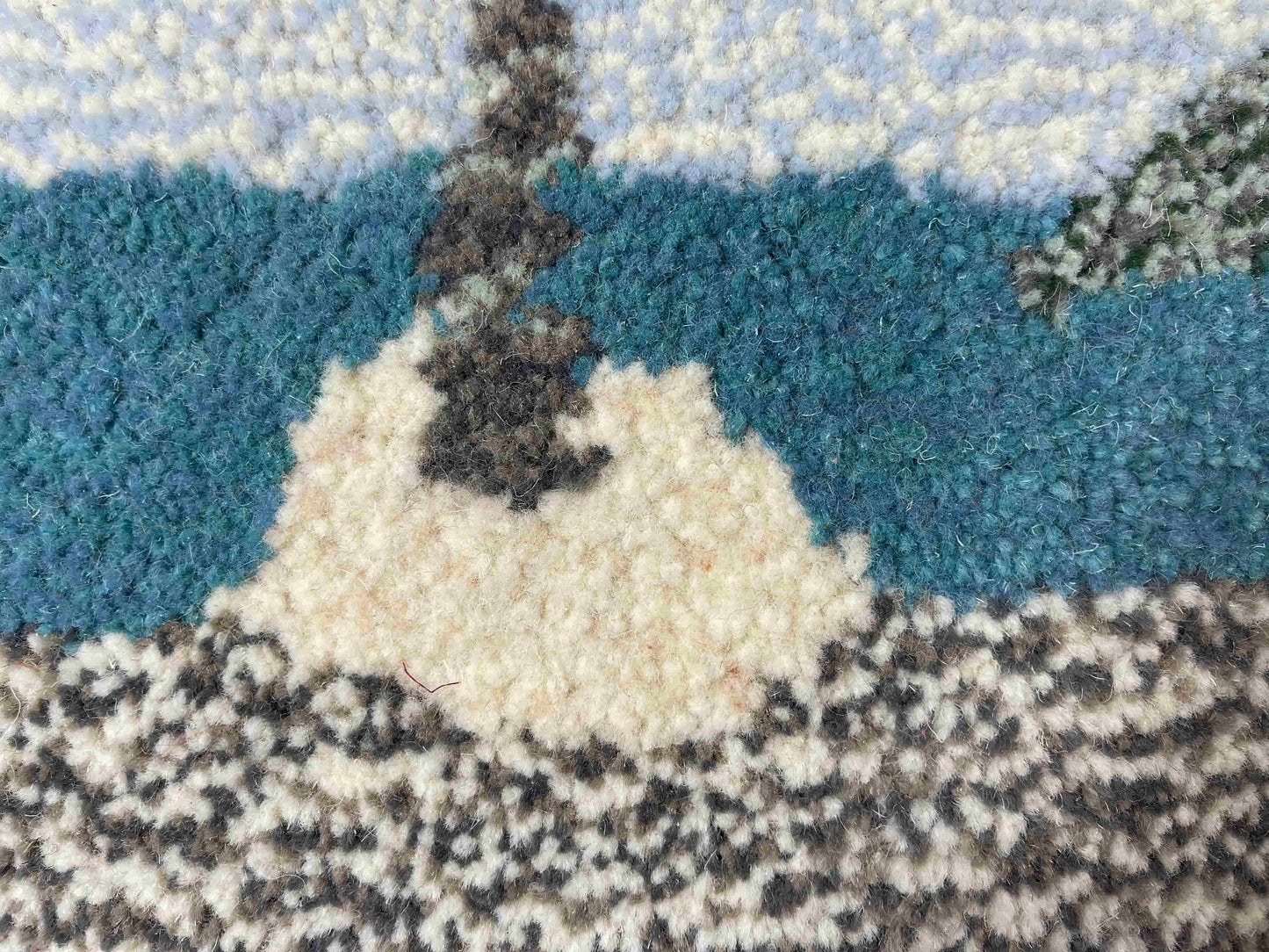 Hand Tufted 'Seascape' framed wall hangings