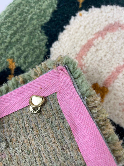 Hand Tufted 'Autumn' Pumpkin and Autumn Leaves wall hangings