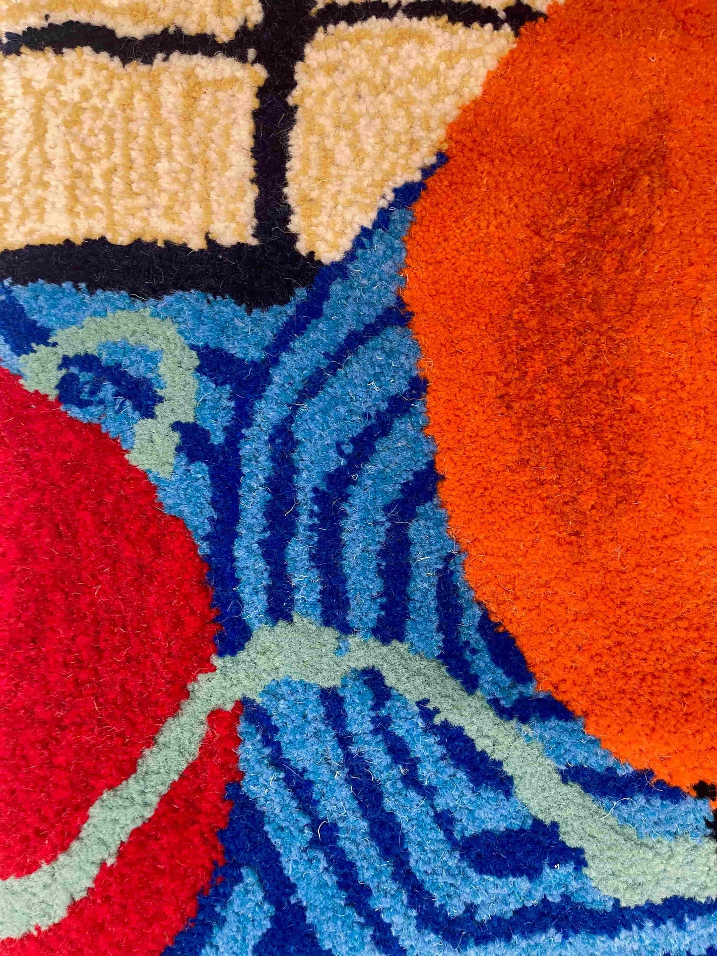 'Quay' Hand tufted blue harbour tufted small rug