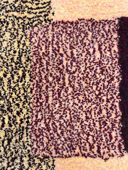 'Rose Water' Hand tufted small peach, pink and burgundy tufted small rug