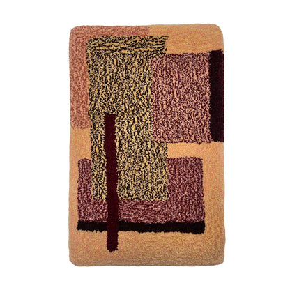 'Rose Water' Hand tufted small peach, pink and burgundy tufted small rug