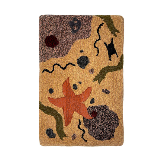 'Seabed' Hand tufted sandy yellow and orange tufted small rug