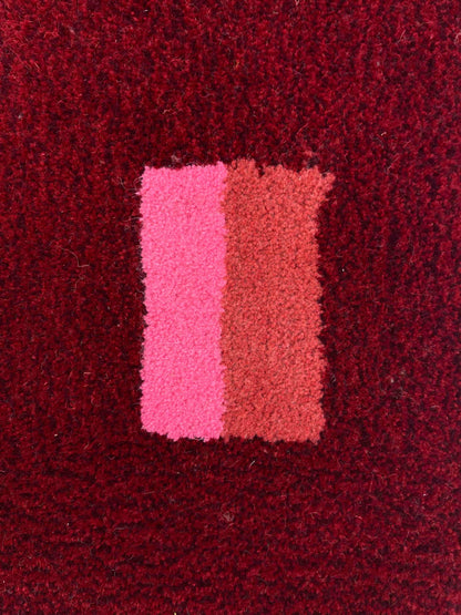'Mulled' Hand tufted red, pink and burgundy small tufted rug