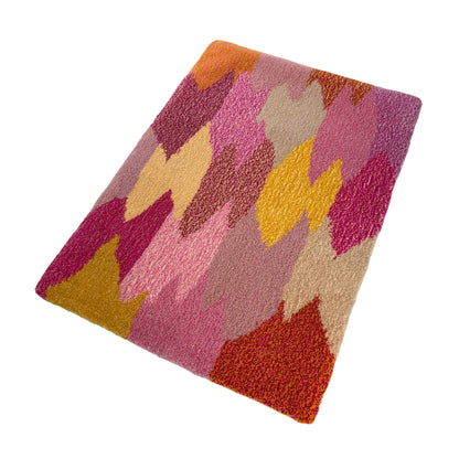 'Petal' Hand tufted small cream, yellow and candy pink tufted rug