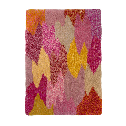 'Petal' Hand tufted small cream, yellow and candy pink tufted rug