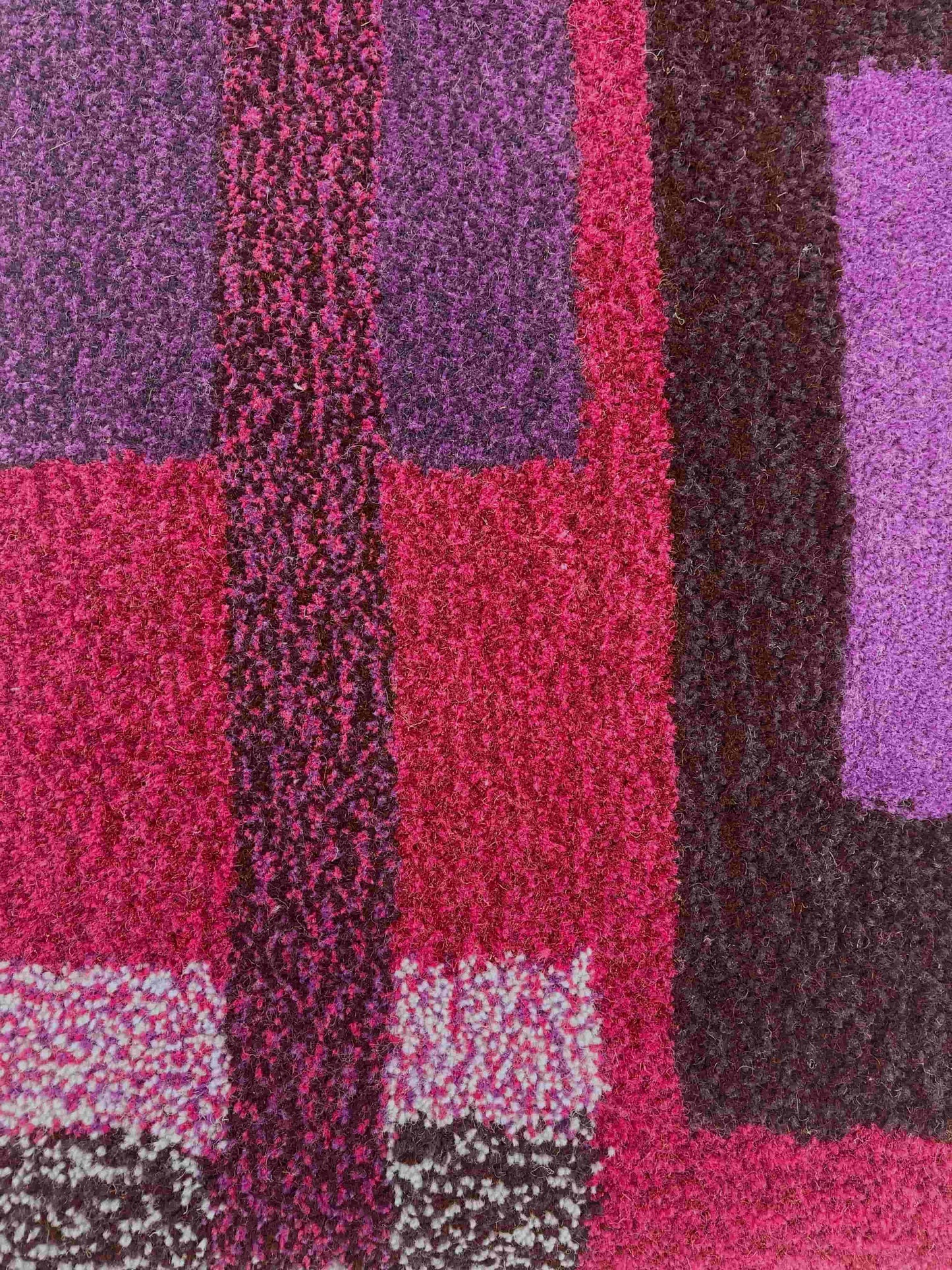 'Berry' Hand tufted purple, violet and mauve small tufted rug