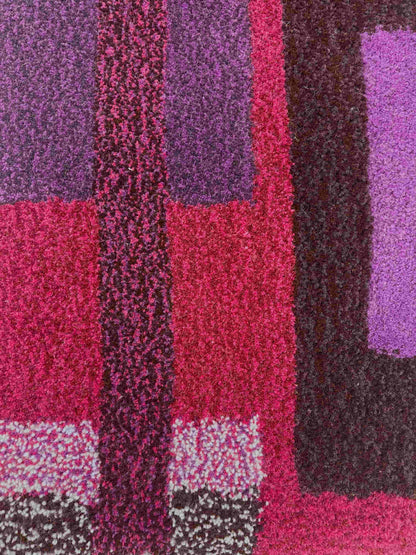 'Berry' Hand tufted purple, violet and mauve small tufted rug