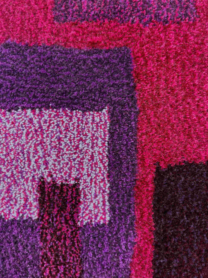 'Berry' Hand tufted purple, violet and mauve small tufted rug