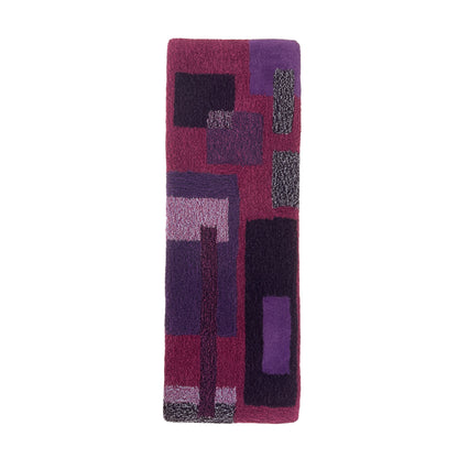 'Berry' Hand tufted purple, violet and mauve small tufted rug