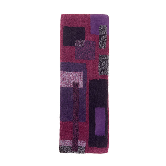 'Berry' Hand tufted purple, violet and mauve small tufted rug