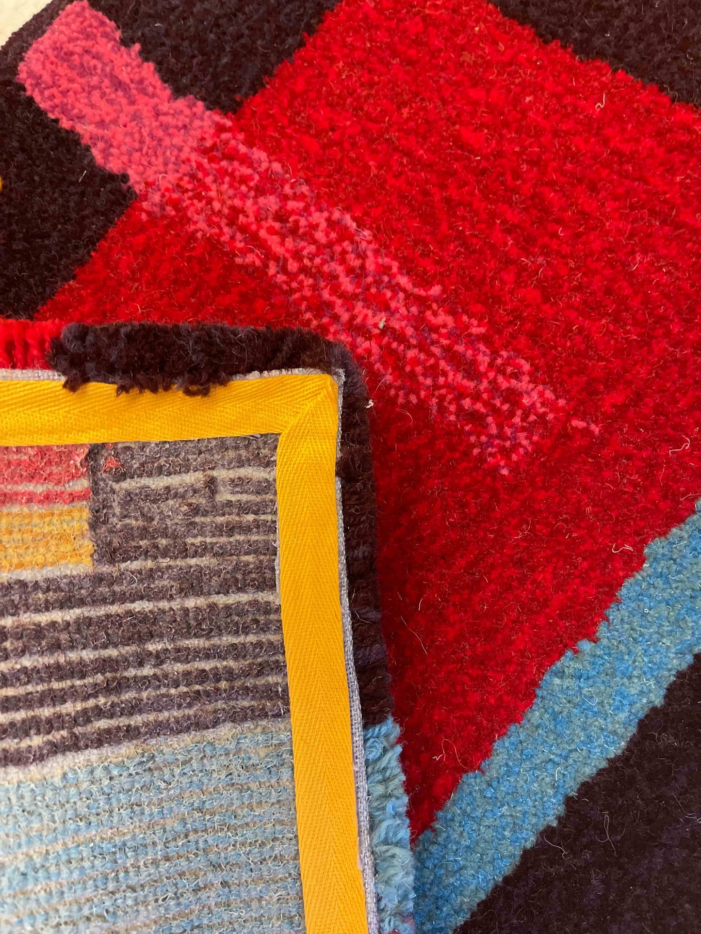 'Golden Hour' Hand tufted purple, blue and red small tufted rug