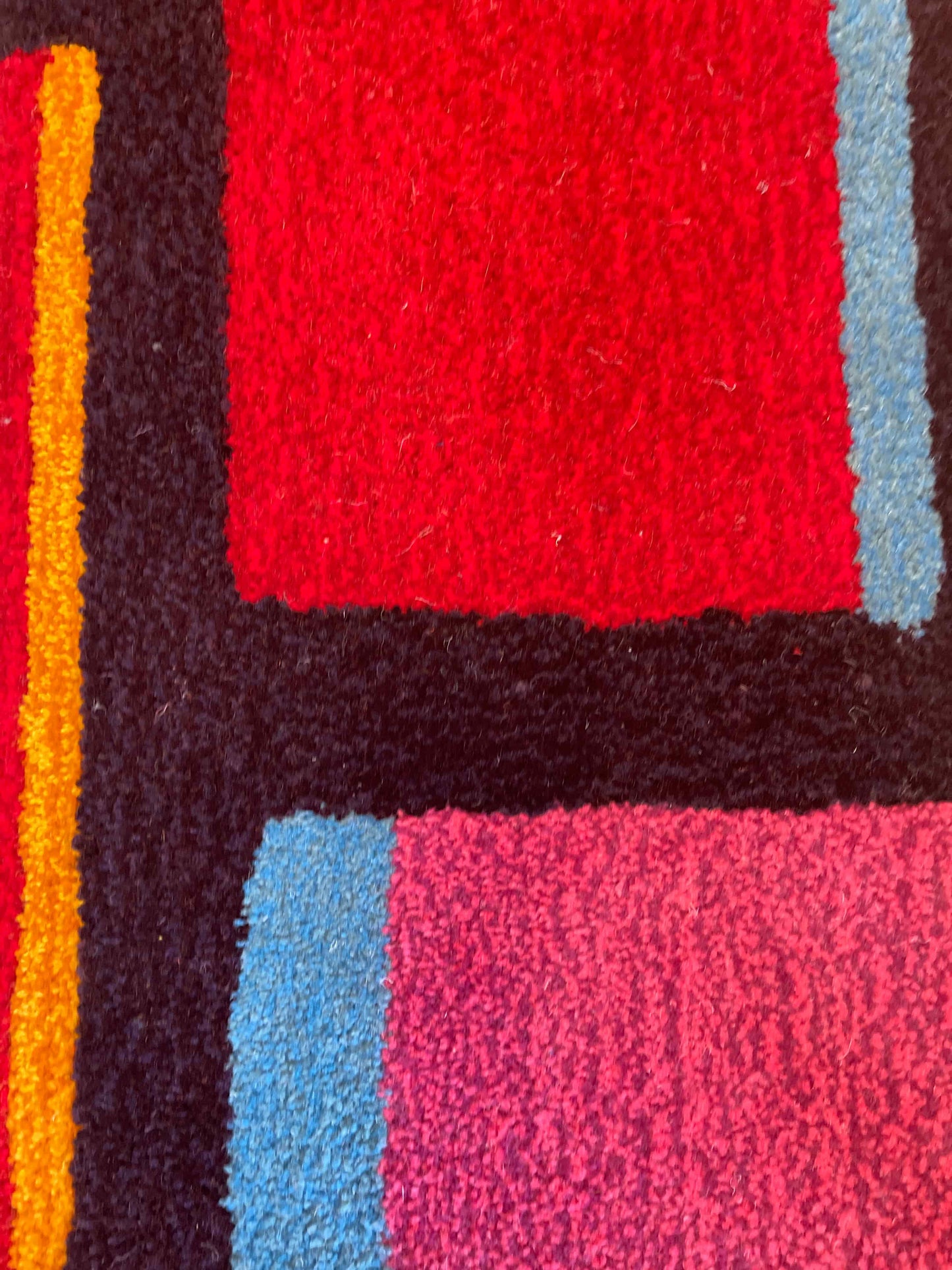 'Golden Hour' Hand tufted purple, blue and red small tufted rug