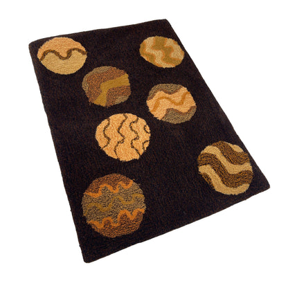 'Platos' Hand tufted brown, caramel and cream small tufted rug