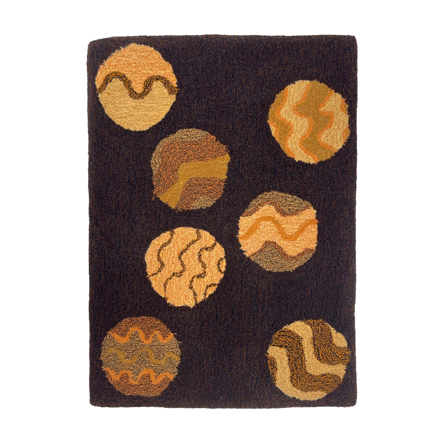 'Platos' Hand tufted brown, caramel and cream small tufted rug