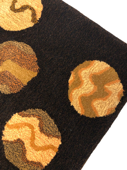'Platos' Hand tufted brown, caramel and cream small tufted rug