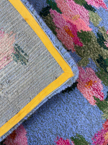 'Pomponella' Hand tufted floral lilac and pink large tufted rug