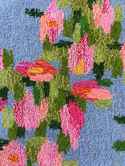 'Pomponella' Hand tufted floral lilac and pink large tufted rug