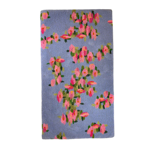 'Pomponella' Hand tufted floral lilac and pink large tufted rug