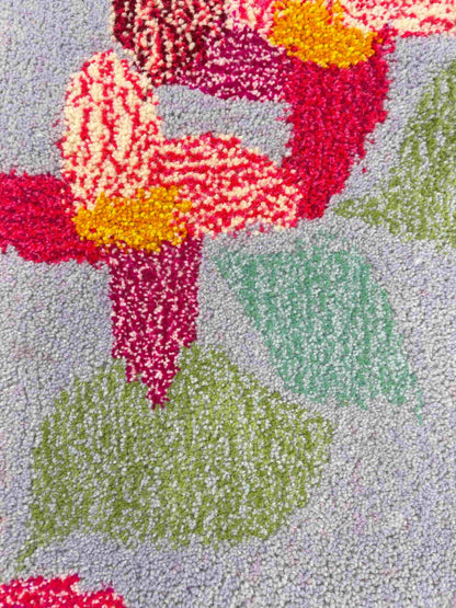 'Rosy' Hand tufted lilac, candy pink and sage green small tufted runner rug