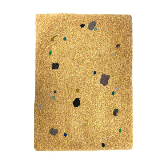 'Seaglass' Hand tufted cream and sandy yellow medium tufted rug